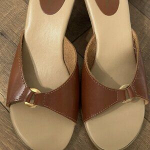 Women's Vintage Y2K Leather Sexy Slides Heels Size 10